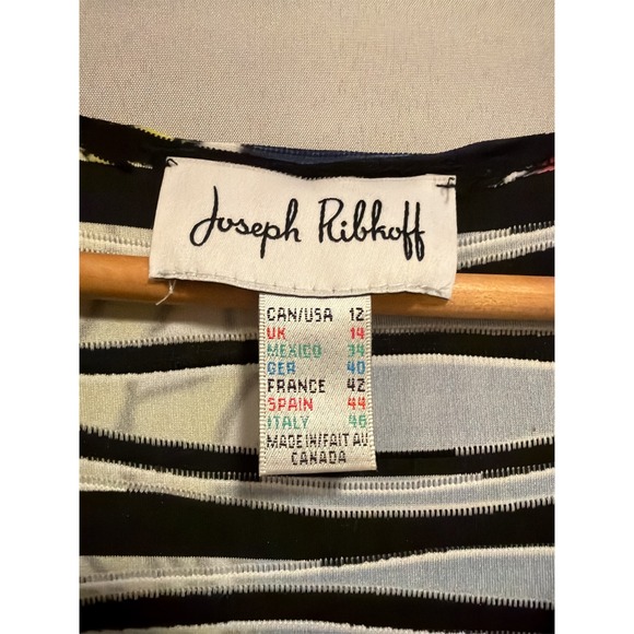 Joseph Ribkoff Ruched Multicolor Dress Size 12 - Picture 3 of 5